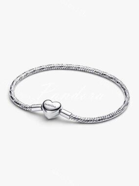 Heart Clasp Faceted Snake Chain Bracelet